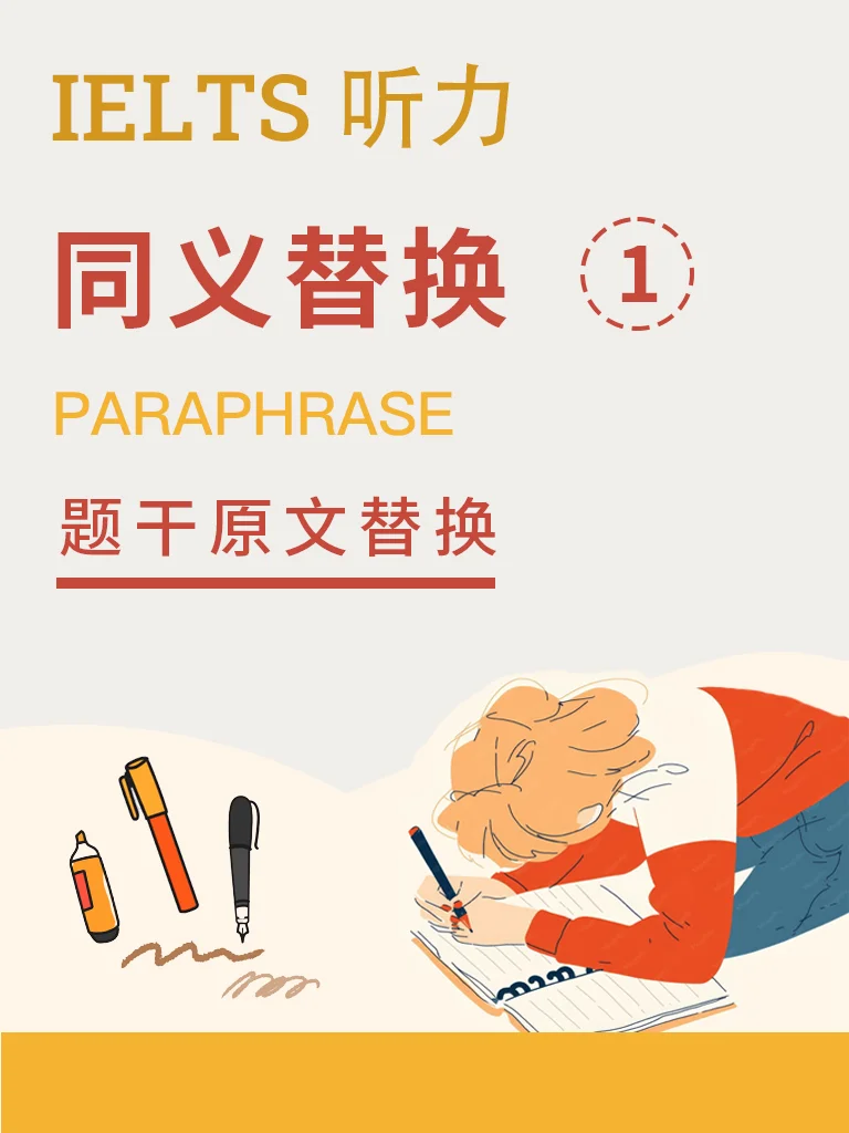 同义替换 · 题干与原文对照